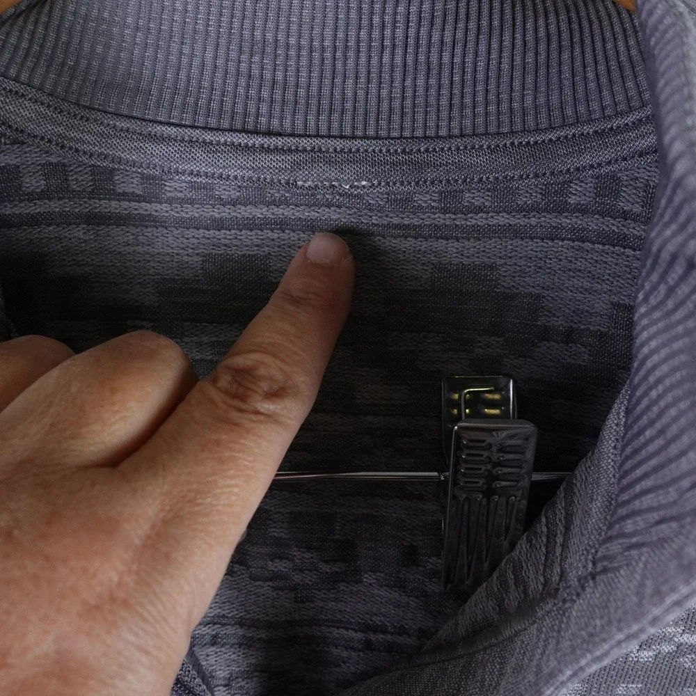 Lululemon Mens Metal Vent Tech 1/2 Zip 2.0 Pullover Grey Geometric Jacquard M